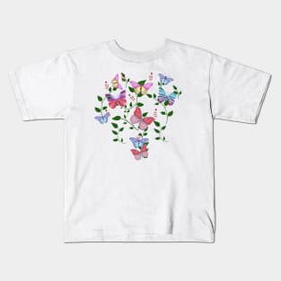 Sweet, colorful butterflies on a blue background. Great for home decor or clothing. Kids T-Shirt